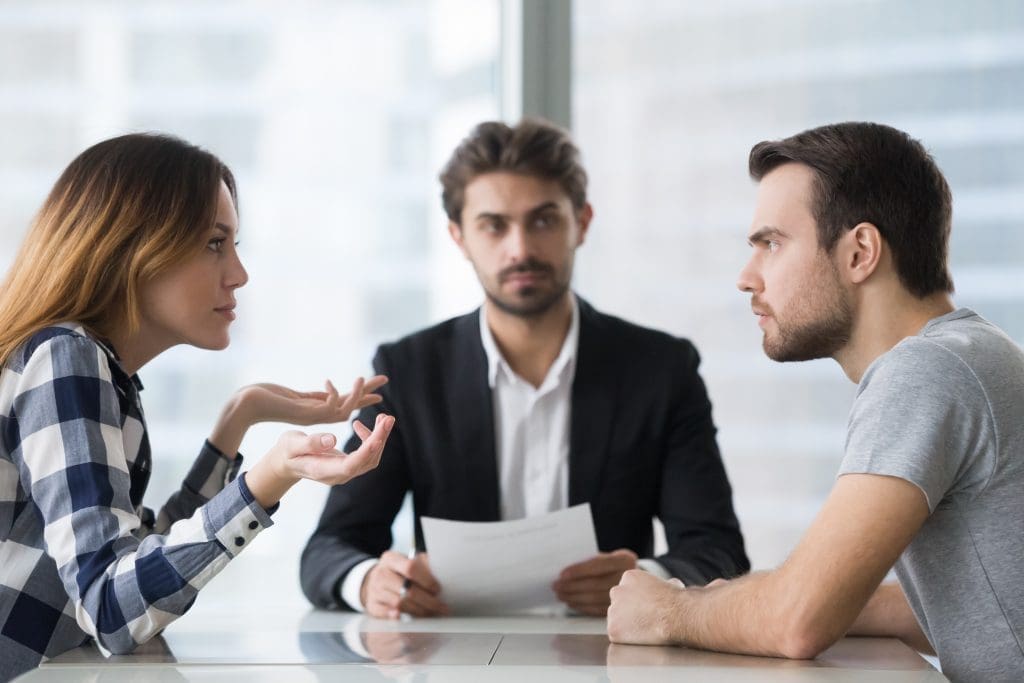 Couple discussing separation and divorce